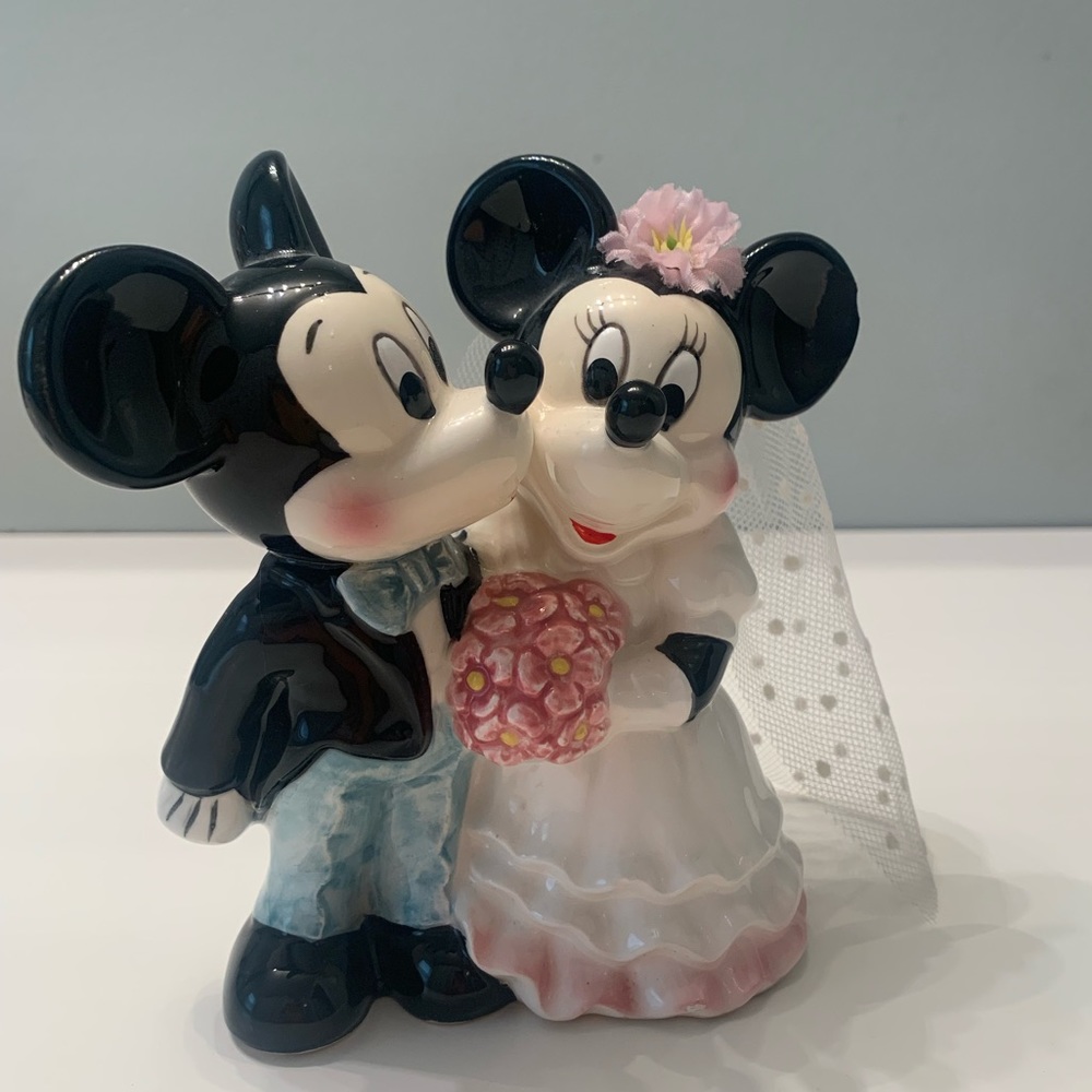 💕Wedding Day Bridal Couple Minnie & Mickey Vintage Piece - Picture 2 of 12